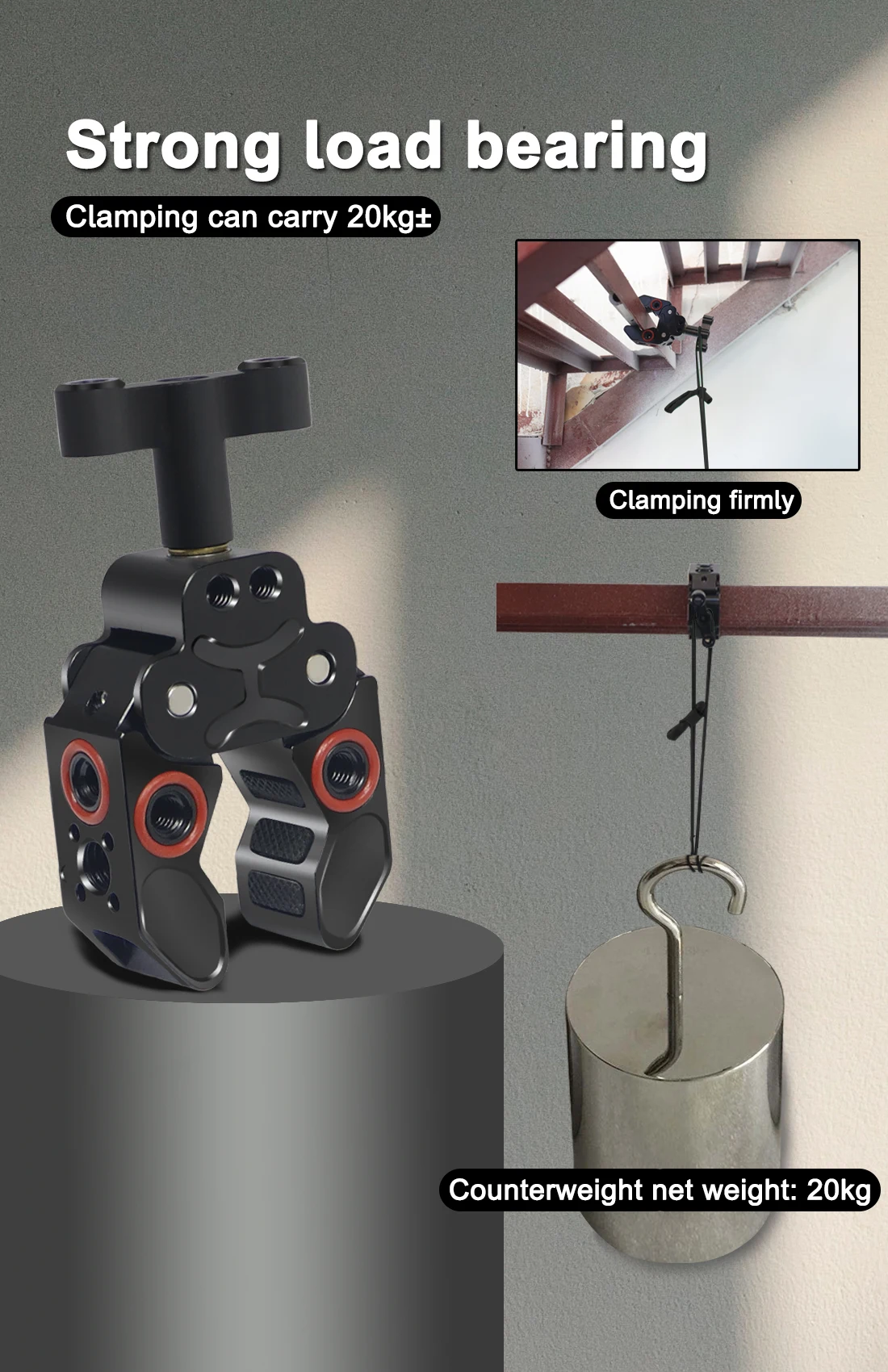 Super Crab Clamp Magie Arm Clip 1/4 3/8 ARRI Loch für Stativ Einbeinstativ Flash Halterung Monitor Arm Kamera Käfig Rig zange 15-40mm – Detail 5