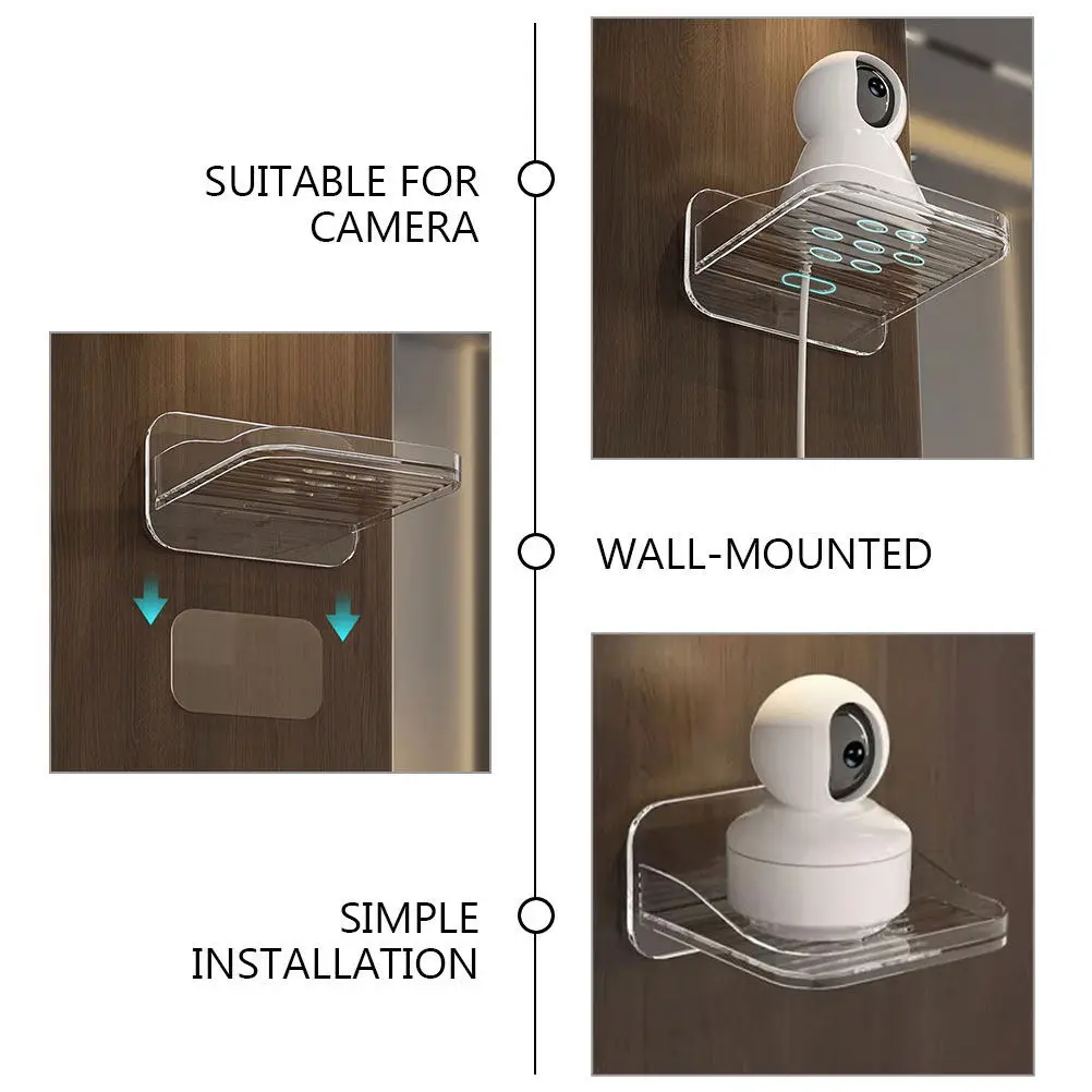 2Pcs Camera Shelf No Drill Wall Mount Floating Holder for Living Room Entryway Router Security Storage Shelf Speaker Holder
