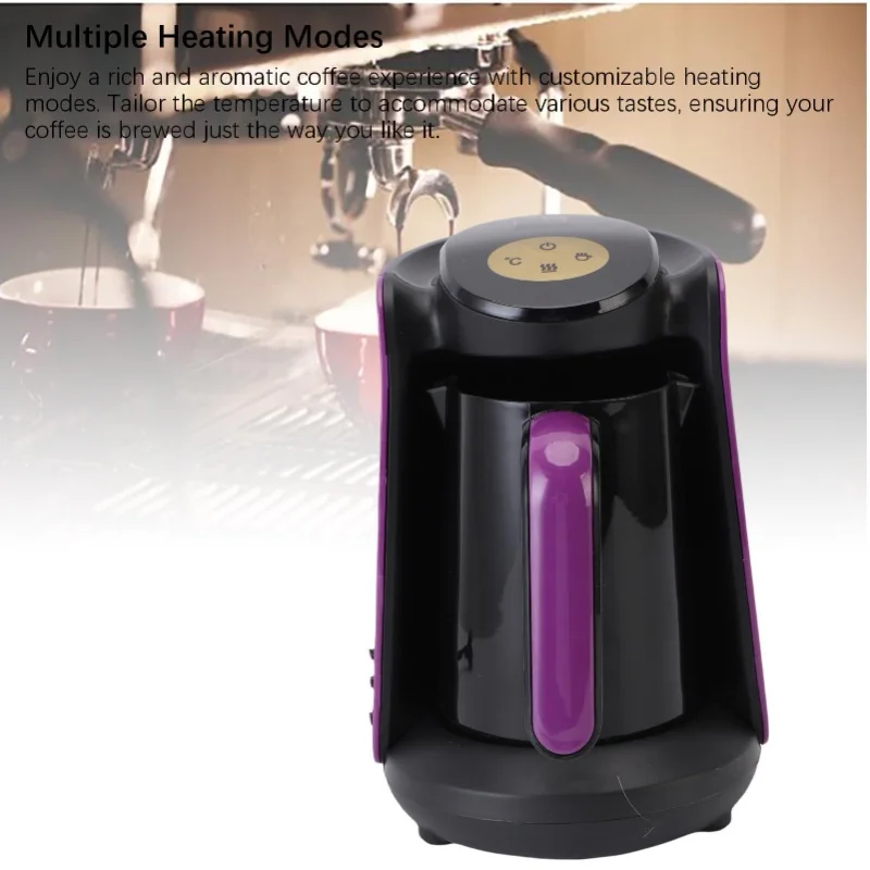 6 Cup Turkish Coffee Maker 400W LCD Display Temperature Control 3 Heating Modes For Travel Home EU Plug