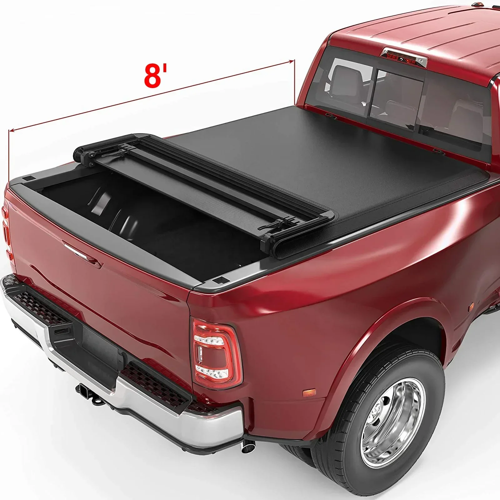 Soft four fold Truck Bed Tonneau Cover  for dodg Ram 1500 2500 3500 8'  (No Ram Box)