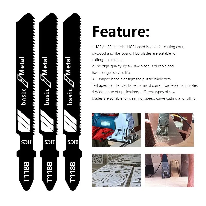 Imagem -04 - Hcs Jig Saw Blade para Ferramentas de Corte de Madeira T-shank T-shank T118a T118b T118g Pcs 10 Pcs