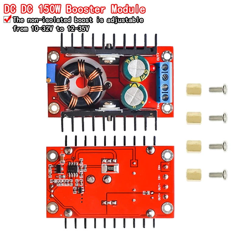 150W DC-DC Boost Converter Step Up Power Supply Module 10-32V To 12-35V 10A Laptop Voltage Charge Board