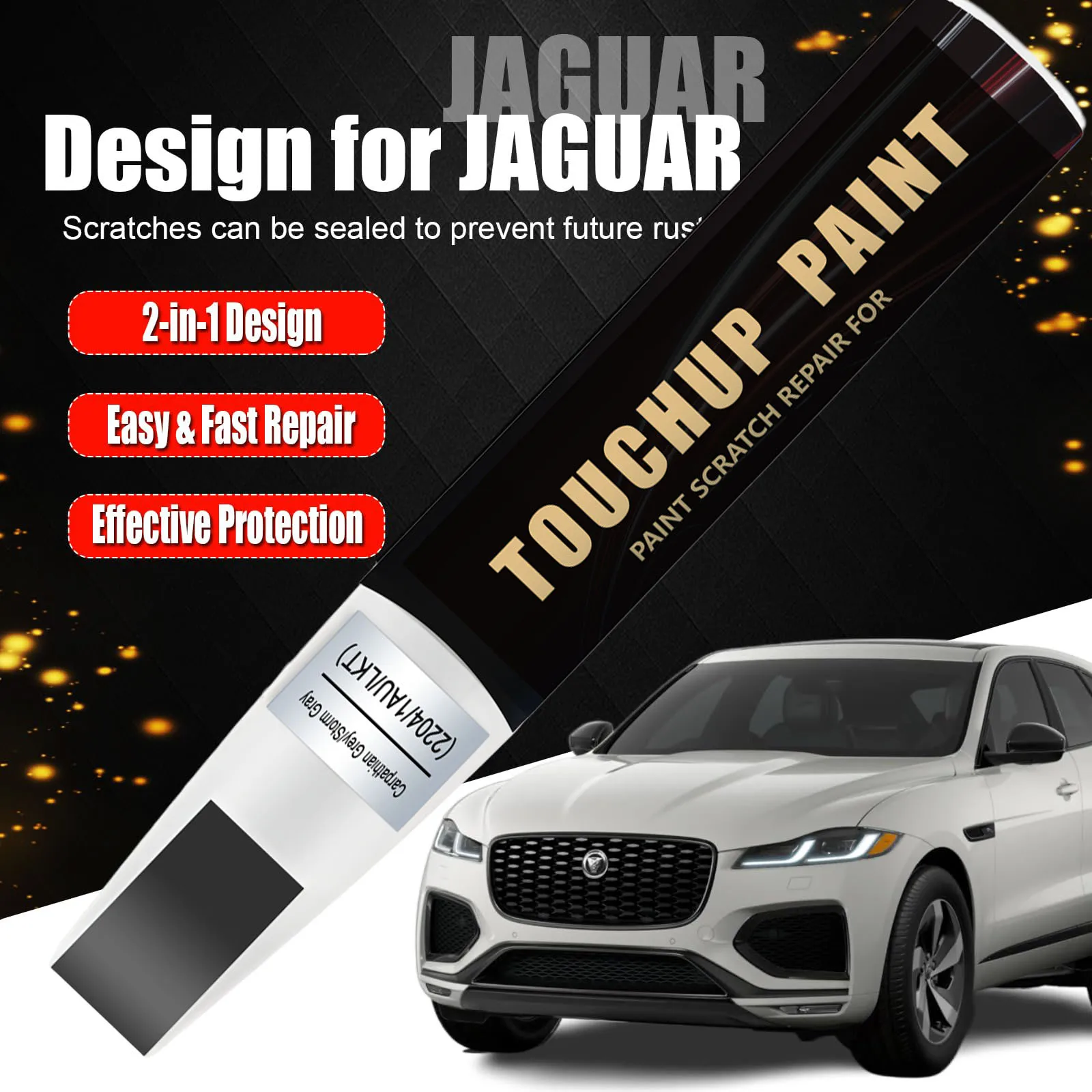 Car Touch Up Paint(Carpathian Grey(2204/1AU/LKT)) for Jaguar Storm Gray Car Paint Scratch Repair Kit