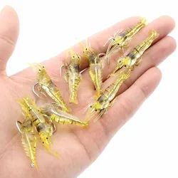 Señuelo Artificial de camarón blando Isca, 50 piezas, gusano para Pesca, 1,3g/4cm, anzuelo afilado, Crankbait, señuelos de silicona