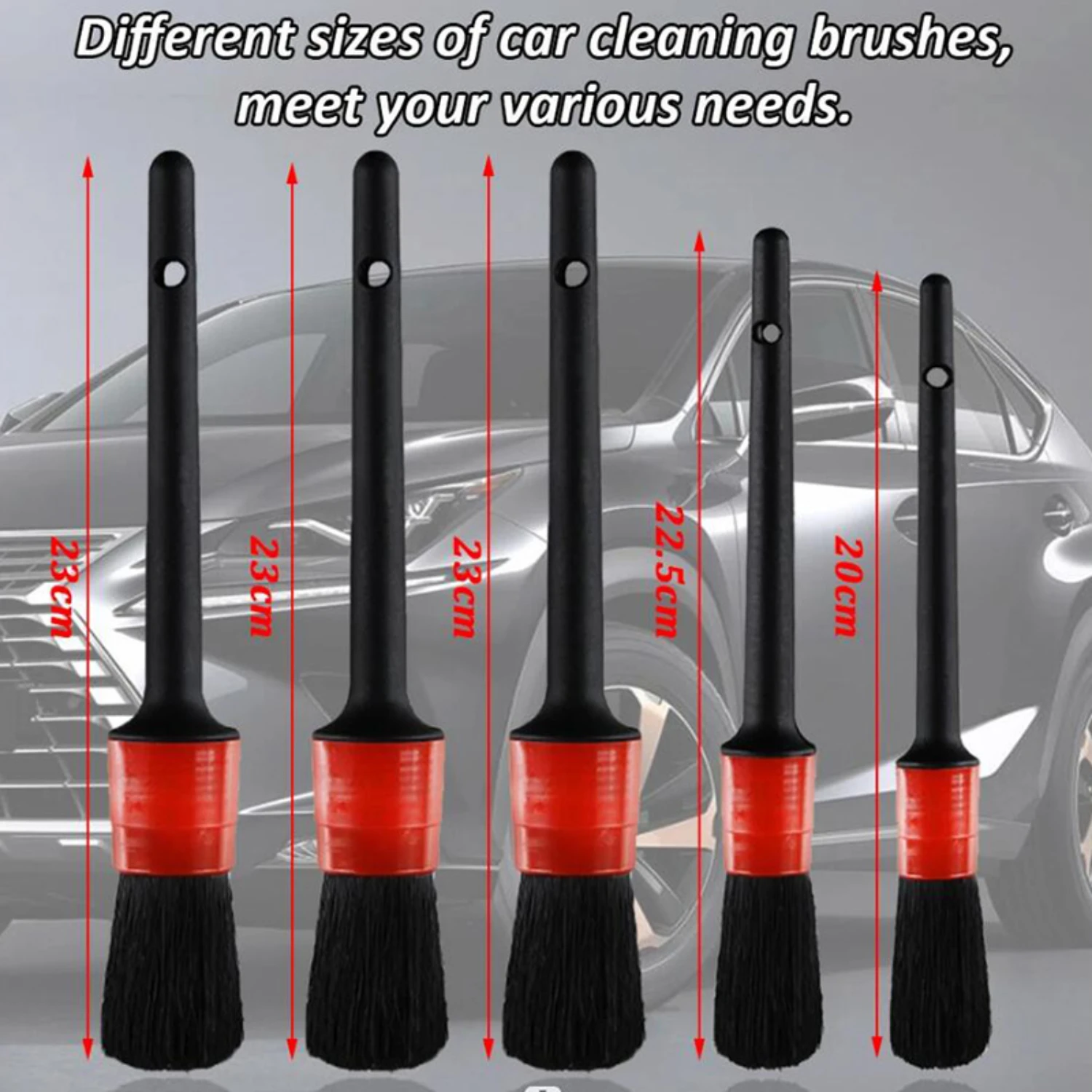 Ultimate 17-Piece Complete Professional Car Detailing Brush Set - Premium Soft Brushes and Microfiber Towels for Perfect Shine -