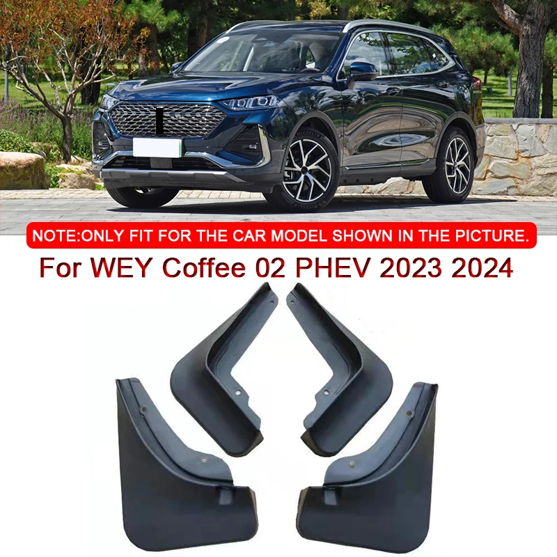 For WEY Coffee 02 PHEV 2023 2024 Car Styling ABS Car Mud Flaps Splash Guard Mudguards MudFlaps Front Rear Fender Auto Accessory