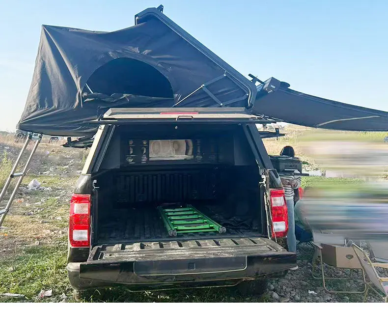 9 Pickup truck trunk modification simple camel RV set with hidden tent high cover
