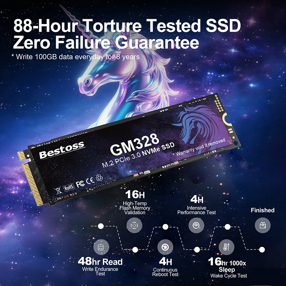 Bestoss Fast-Transfer M2 Nvme Solid State Drive 128 GB 256 GB 512 GB Festplatte SSD-Laufwerk für Desktop