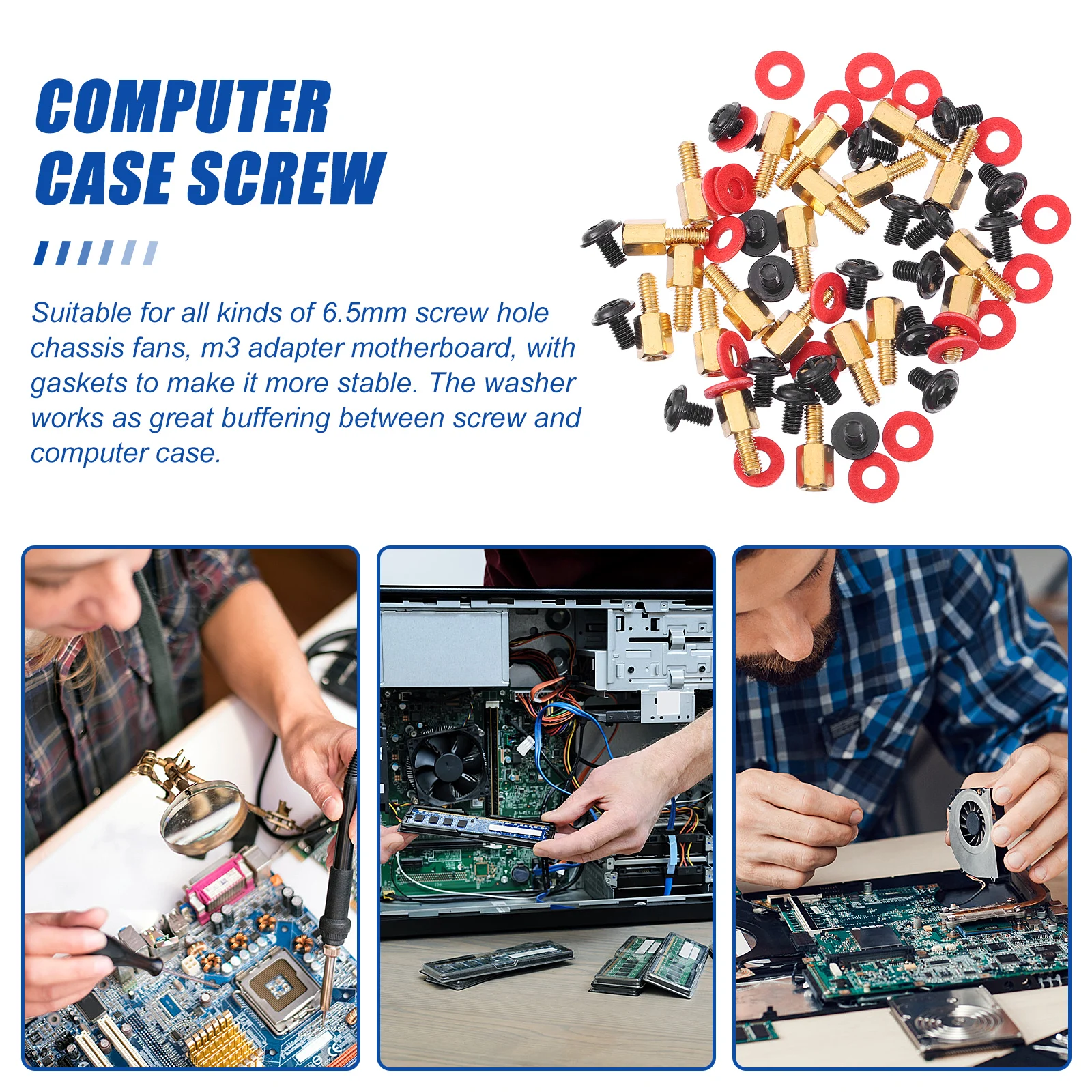 

Винты для материнской платы из углеродистой стали, шестигранная гайка, настольный монитор для ноутбука, аксессуары для корпуса компьютера, круглая головка, подходит для 6,