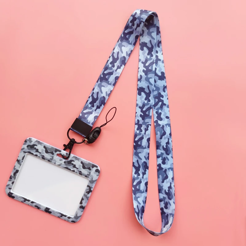 Mode männer Camouflage Karte Fall Lanyard ID Abzeichen Halter Bus Karte Abdeckung Tür Karte Kreditkarte Halter Neck Strap – Detail 7