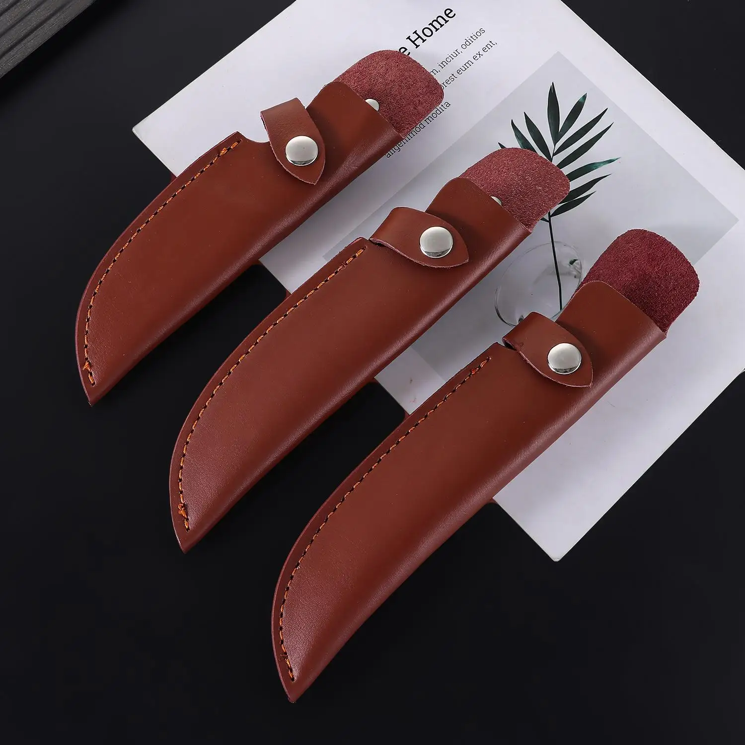 Outdoor Equipment Pocket Hunt Leather Sheath Holder Belt Loop Case Flashlight Case Fold Knife Tool Camp Outdoor Carry view 3