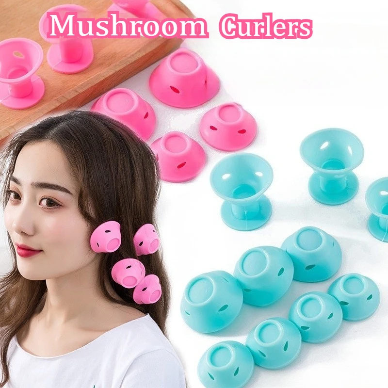 

10Pcs Mushroom Hair Curlers Set Silicone Rollers No Heat No Clip Hair Curling Styling Tools Spiral Curls for Lady Curler Styling