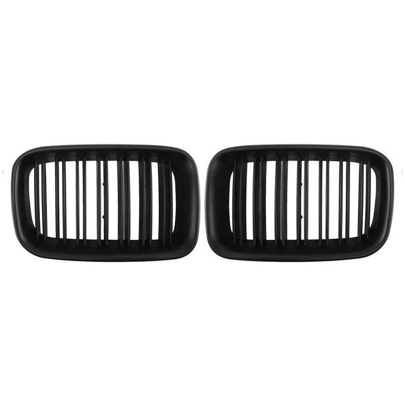 

For BMW-3-Series E36 1997-1999 323I 318I 328I M3 Matte Black Double Slat Front Racing Grille 51138195151, 51138195152