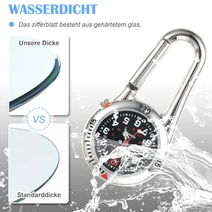 Keyring Clip Camping Hiking Watches For Multiple Functions On Go Quartz Analog Clip Watch Premium