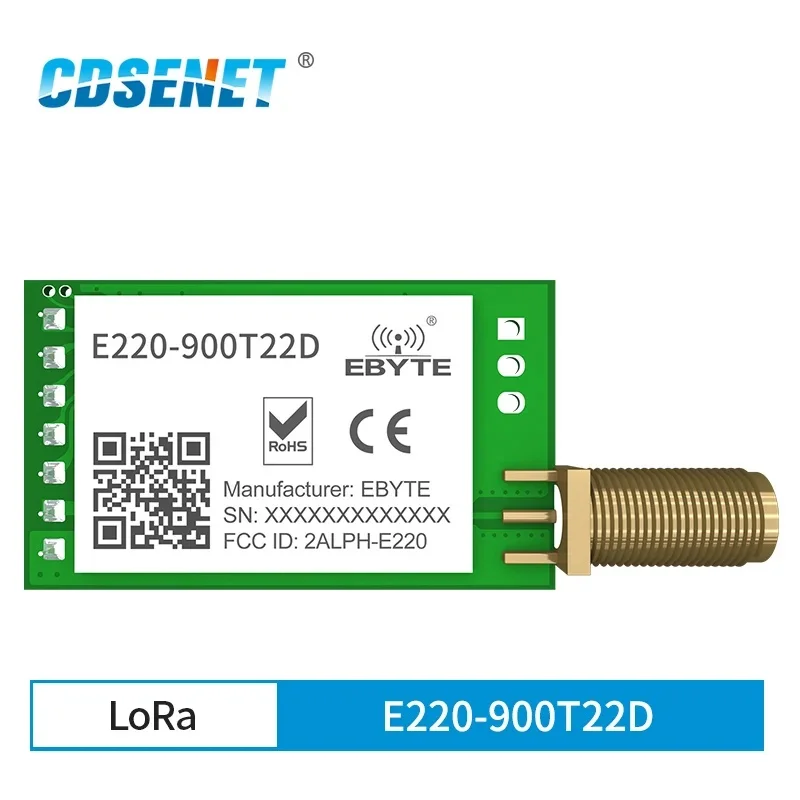 LLCC68 Wireless Serial Port Module LoRa Spread Spectrum 868MHz 915MHz E220-900T22D 22dBm UART Interface SMA-K Antenna 5km