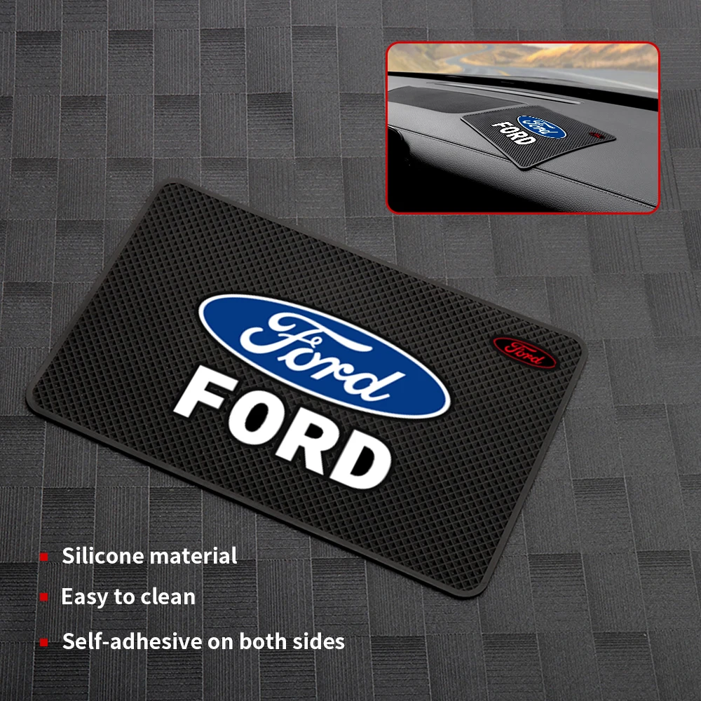 

Car PVC Silicone Anti Slip Silicone Mat For Ford RS Focus Fiesta EcoSport Escort Ranger Fusion Mustang Mondeo Edge Shelby Taurus