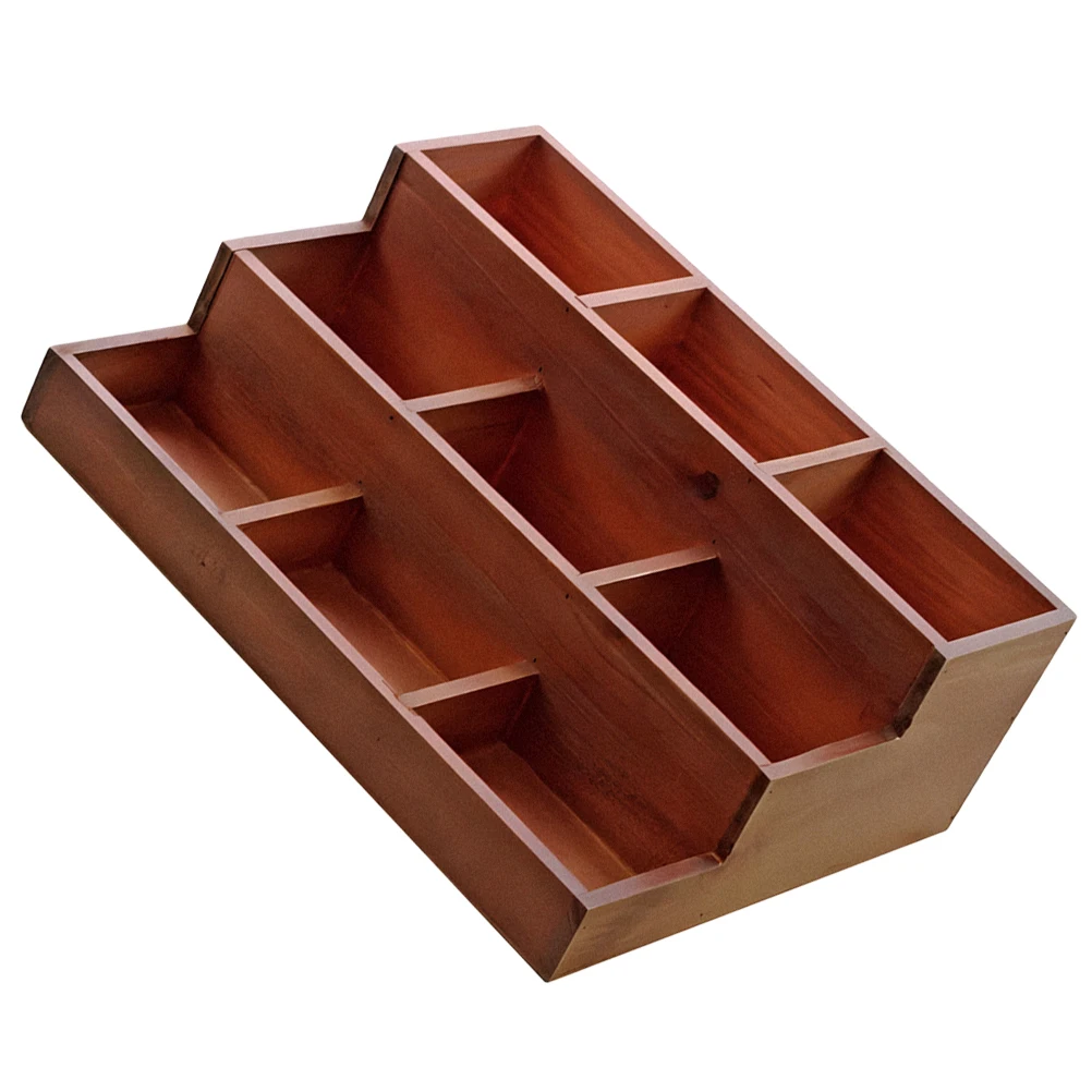 

Wooden Retro Cabinet 9 Grid Multi layer Desktop Wall mount Small Object ganizer Jewelry Display Shelf Model St Durability