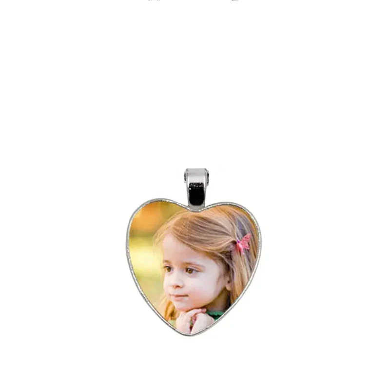 Handmade Custom Fashion Love Necklace Dad Mom Boy Girl Couple Heart Photo Pendant Necklace Fashion Cute Family Jewelry Gift