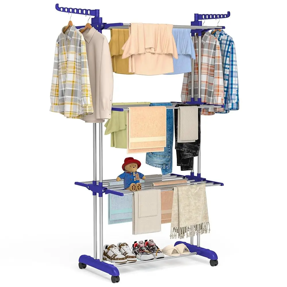 

Free ShippingFree ShippingClothes Drying Rack, Folding Stainless Steel Drying Rack Clothing Indoor Outdoor, Space-Saving, 4 Tier