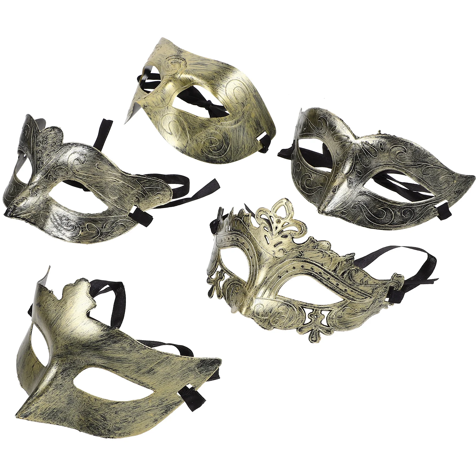 

25Pcs Vintage Plastic Half Face Masks Halloween Party Decorative Cosplay Mask Props Cosplay Half-Face Masks Photography Prop