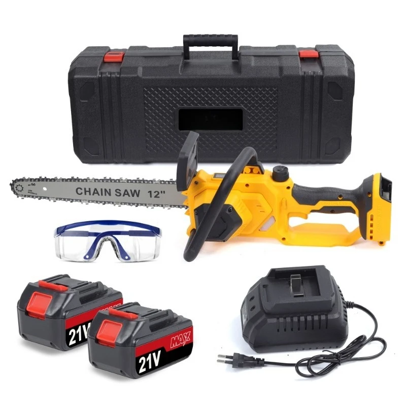 12-Inch Brushless Motor Cordless Chain Saw Lithium Battery Powered for Household Industrial Agricultural Cutting High Efficiency