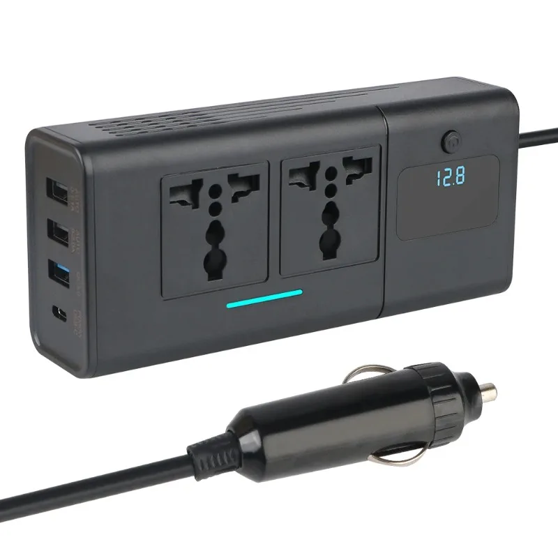 

With Digital Display Car Accessories Power Inverter Adapter 200W Car Inverter DC 12V to AC 220V Invertor