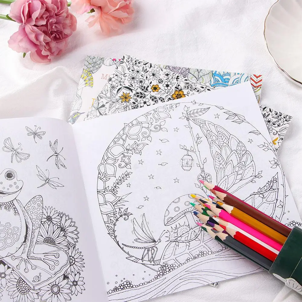 Mixed Colouring English Edition Kill Time Relieve Stress Hand Painted Drawing Graffiti Coloring Book Painting Books