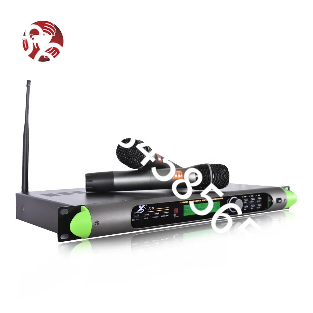 

New 600W*2 Power Amplifier & Wireless Mic X8 Karaoke Dsp Digital Audio Processor