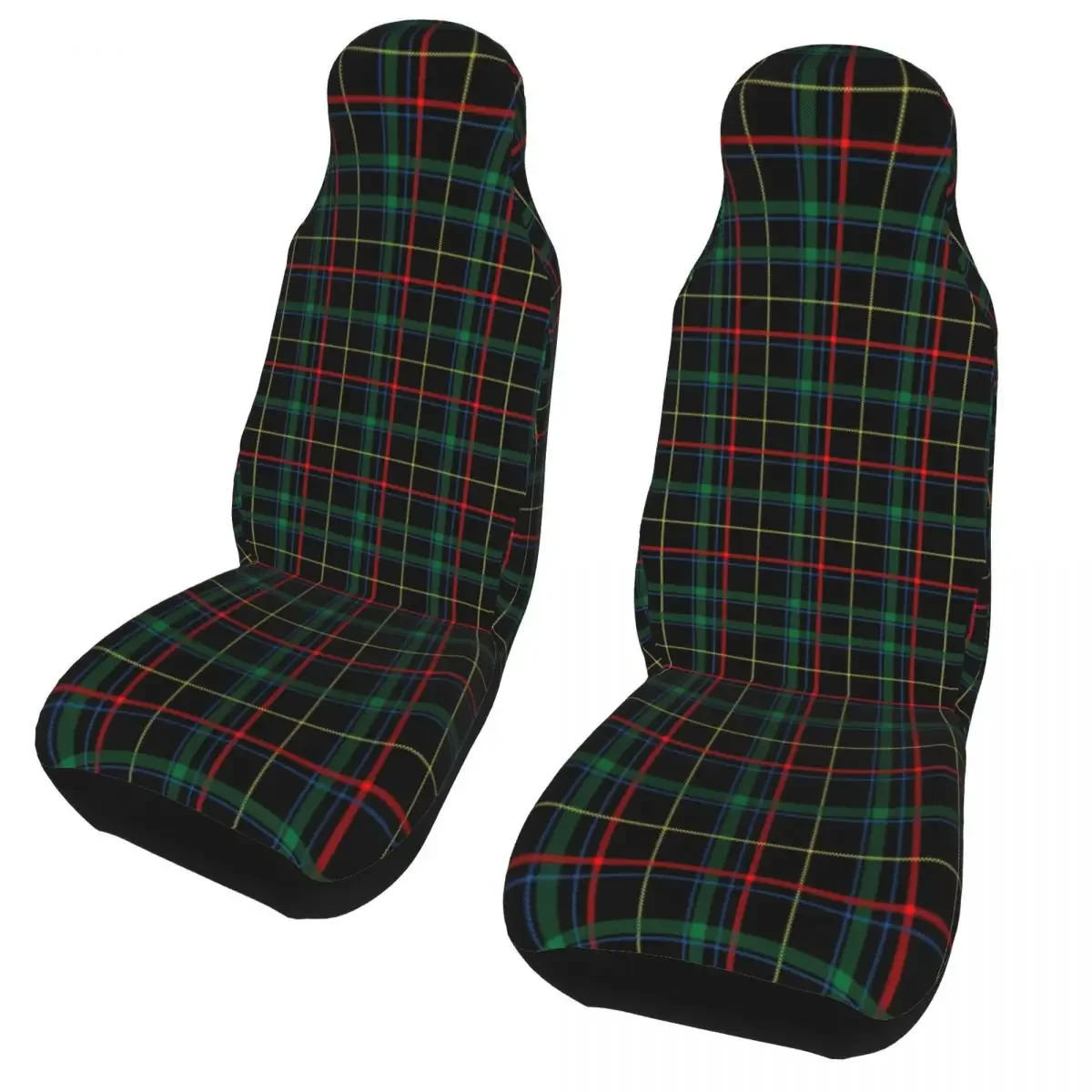 Fashion Tartan Plaid Front Auto Seat Cover for Women 3D Print Gingham Car Seat Covers Fit Any Truck Van RV SUV 2 PC