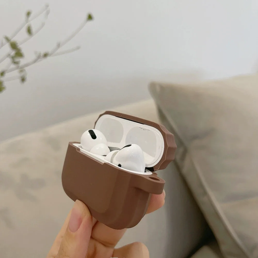 القهوة الحليب الشاي اللون سيليكون حقيبة سماعة الاذن ل AirPods 1 2 3 4 Pro Pro 2 3nd الجيل سماعة لاسلكية تعمل بالبلوتوث شحن غطاء صندوق