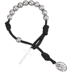 Prayer Pocket Rosary 304 Stainless Steel Black Tibetan Style Pocket Paracord Rosary One Decade Paracord Rosary Beads