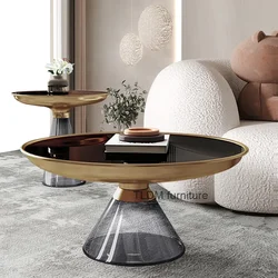 Living Room Coffee Table Glass Tea Table Nordic End Table Modern Creative Furniture Decoration Luxury Sofa Side Table Design