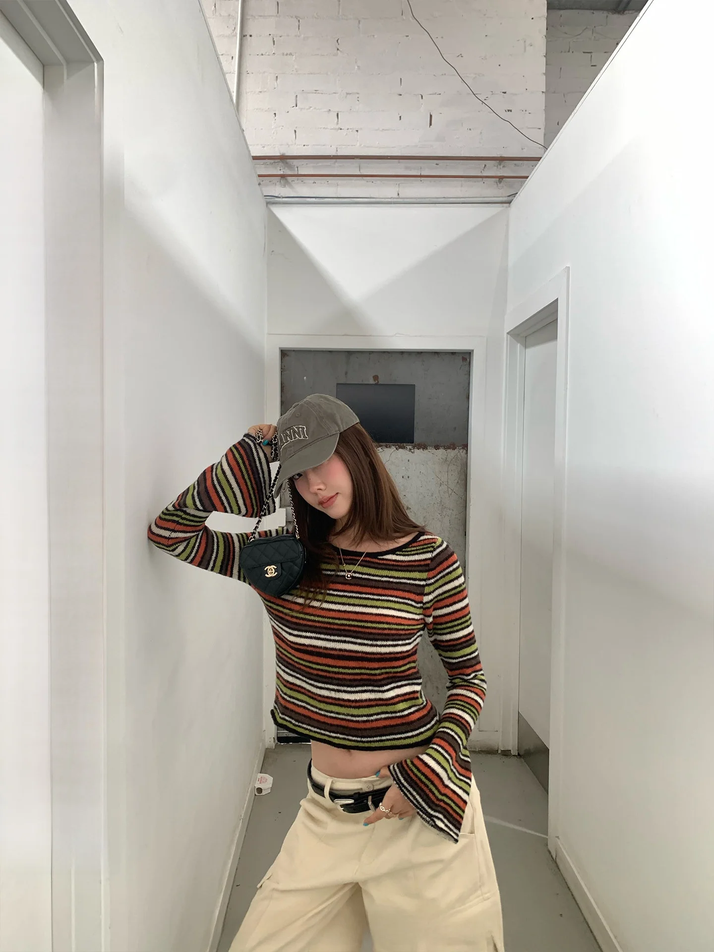 

Ranwear 10 Sheep Wool Knitted Dress Sweater Midi Dress Flared Sleeve Bloggers Style Fashionable Winter Women's Wear