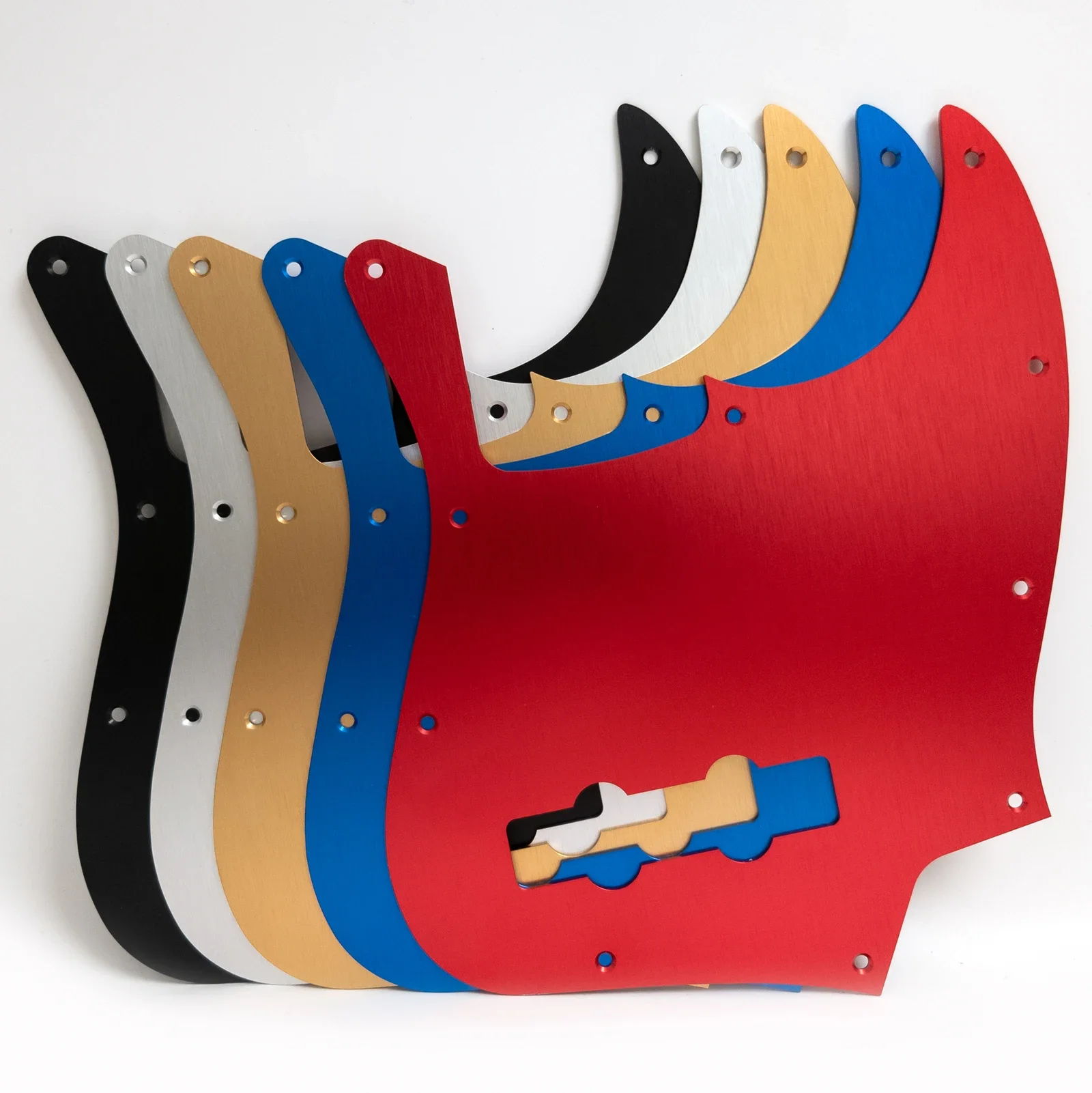 

10-отверстная накладка из матового алюминия для 4-струнного бас-гитары – сменная защитная пластина из анодированного металла