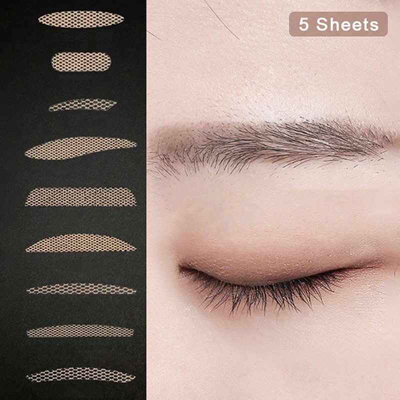 5 Sheets Invisible Double Eyelid Tape Transparent Self Adhesive Natural Big Eyes Lift Non-marking Mesh-Lace Eye Stickers Eyes