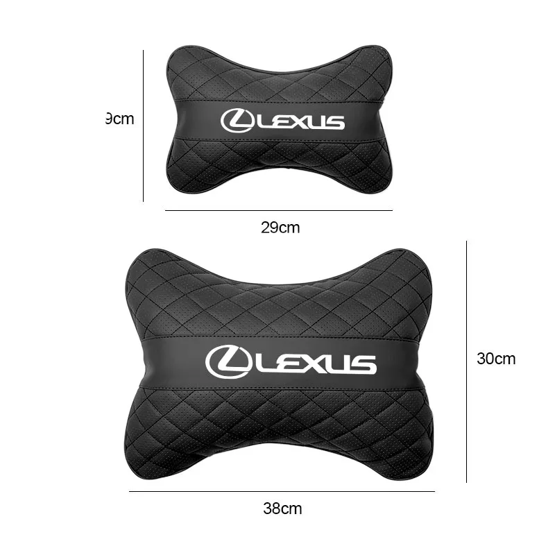 Car Leather Headrest Neck Pillow Lumbar Support Mat For Lexus IS250 IS300 RX350 LS500 LX600 NX260 CT200 EX350 NX300h GX550 LX600