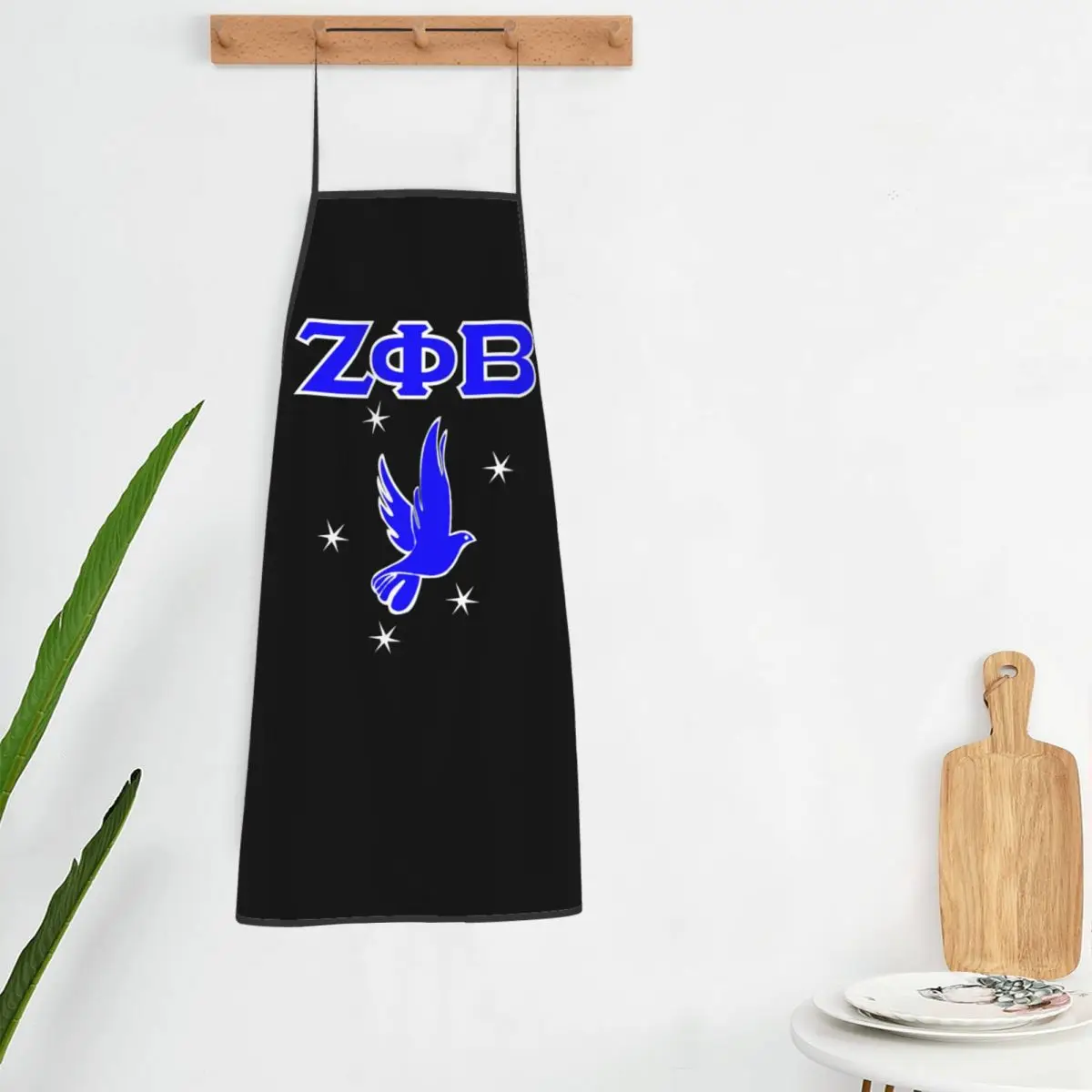 Custom Zeta Phi Beta Logo Blue Apron Women Men Unisex Bib Kitchen Cooking Tablier Cuisine Chef Gardening