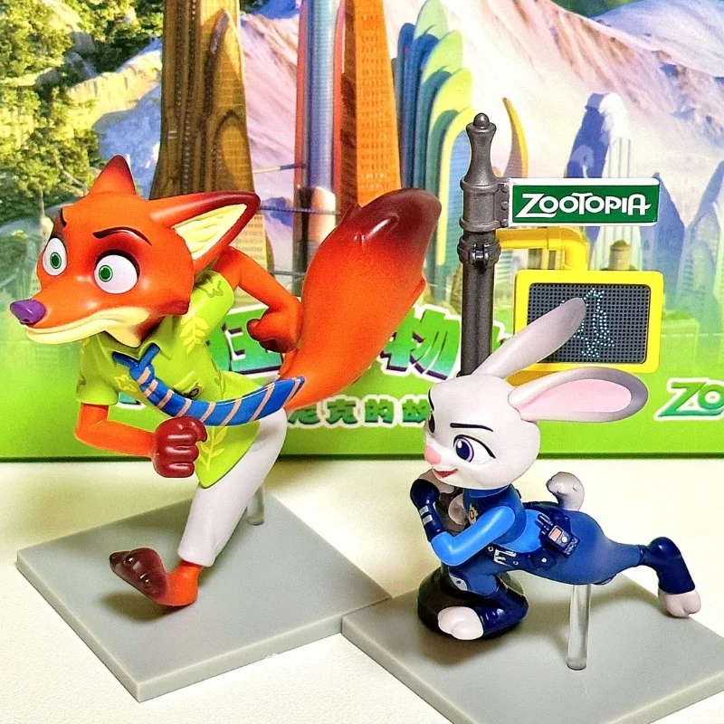 Disney Zootopia Nick And Judy'S Story Series Mystery Box Desktop Ornament Movie Figurine Blind Box Collection Toys Birthday Gift