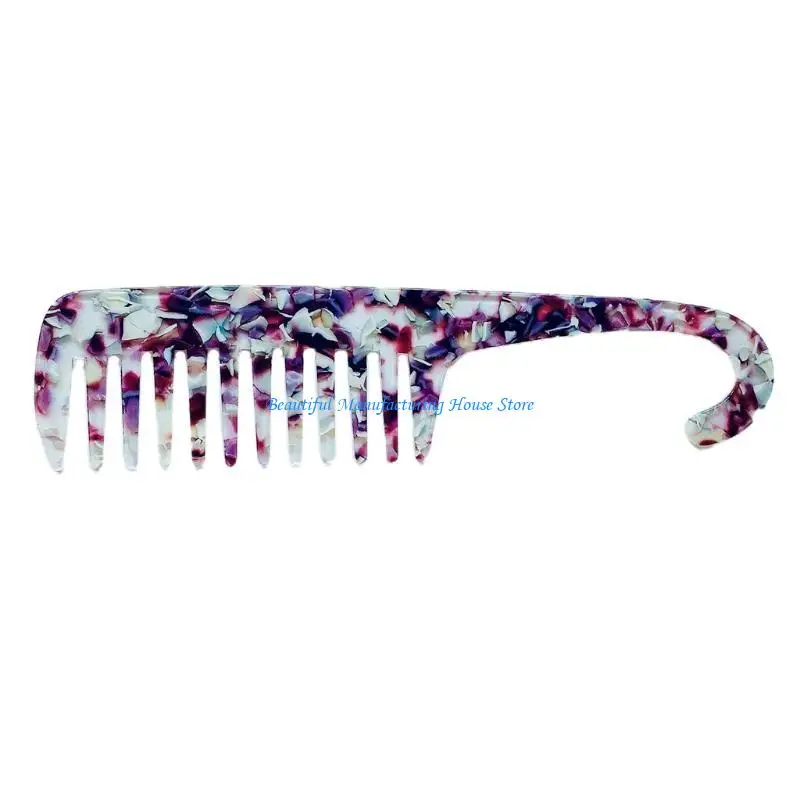 

E56A Модная ацетатная антистатическая массажная расческа для волос Красочный крючок Парикмахерская щетка