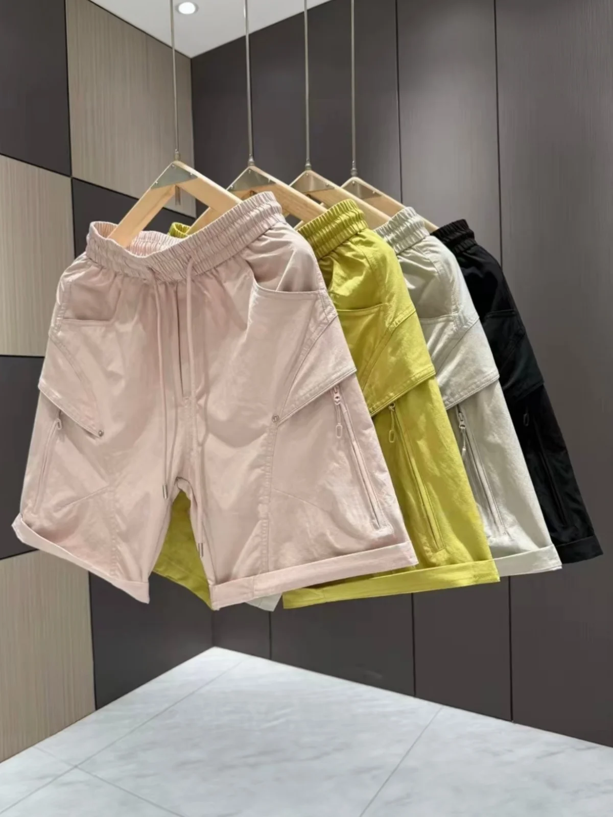 

Summer American Style Outdoor Casual Workwear Shorts Unisex Loose Breathable Sports Five-Quarter Pants Polyester Fiber