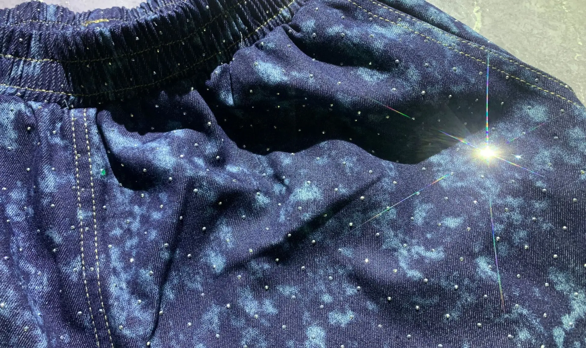 Fashion Oversized 2 Piece Sets Womens Outfits Anime Diamonds Denim Short Set Summer Casual Cardigan Short Sleeve Cowboy Suit