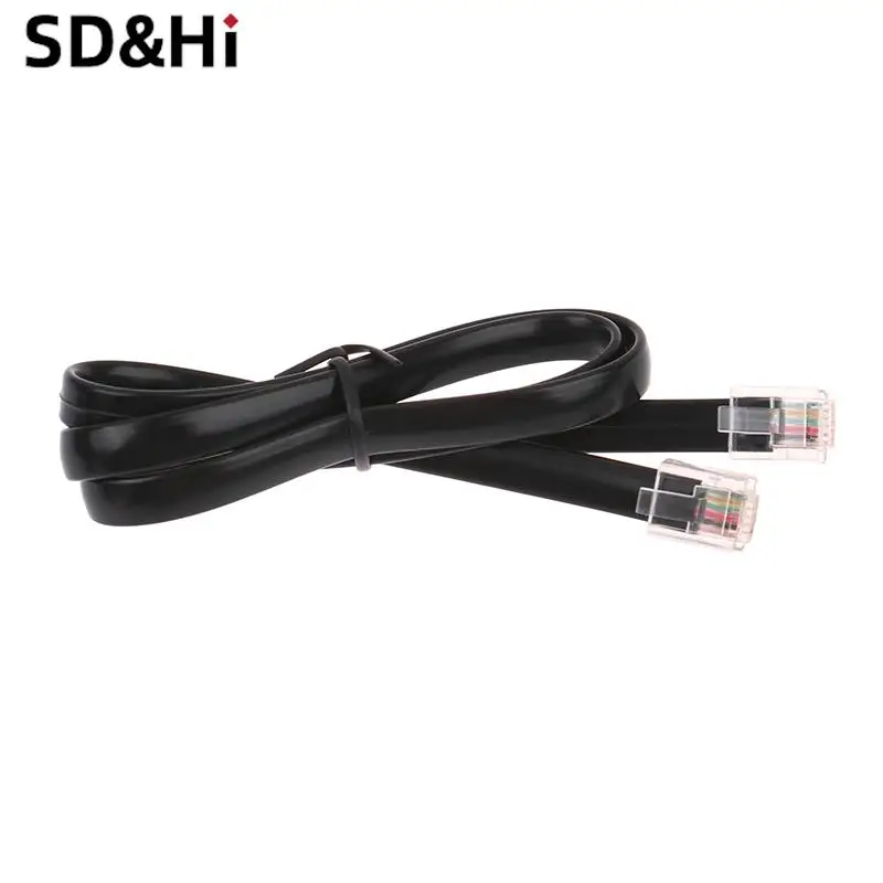0.5-5m RJ11 RJ12 6P6C Data Cable, Male to Male Modular Data Cord Straight Wiring Pinout Telephone Handset Voice Extension Cable