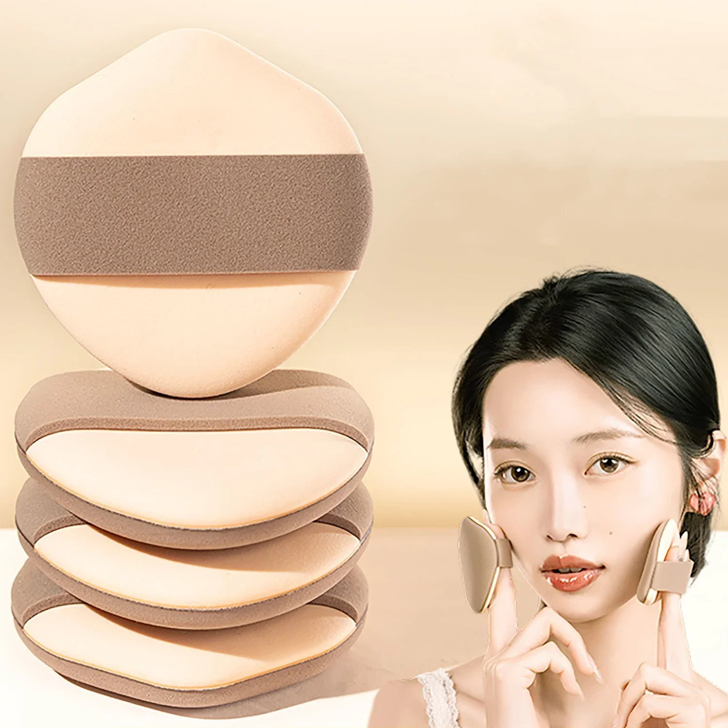 1-10 szt. Puszki do makijażu twarzy, wielokrotnego użytku, trójkątne gąbki do korektora i podkładu, dwustronne aplikatory do makijażu