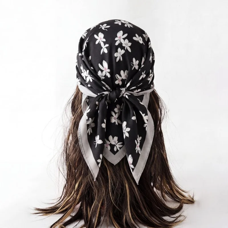 

Silk Hijab Women Scarf Fashion Luxury Shawl Headscarf Wraps Neckerchief Bandanas Ribbon Designer Hair Bands Brands Foulards