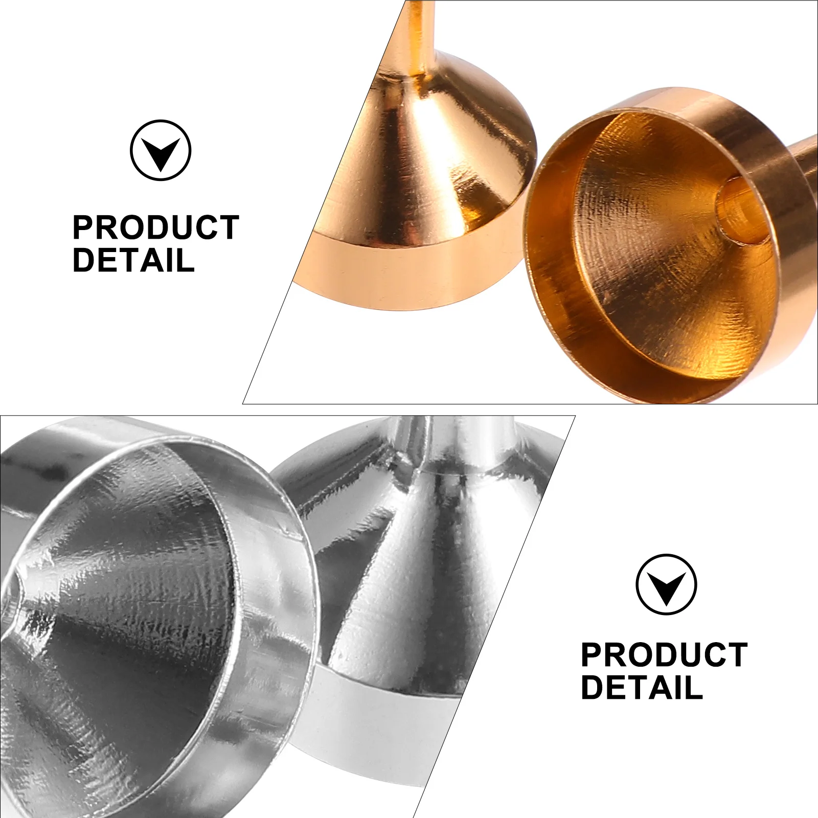 

12pcs Mini Funnels For Essential Oils Refilling Small Mouthed Bottles Liquid Transfer Aluminum Filling Tools Crafts