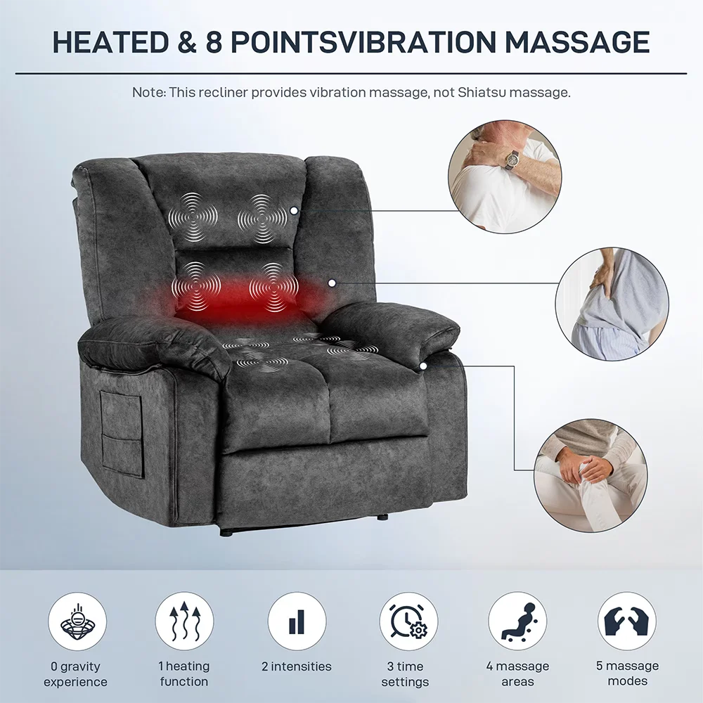 Living Room Recliner Chair Sofa with Massage and Heating Sofa Chair