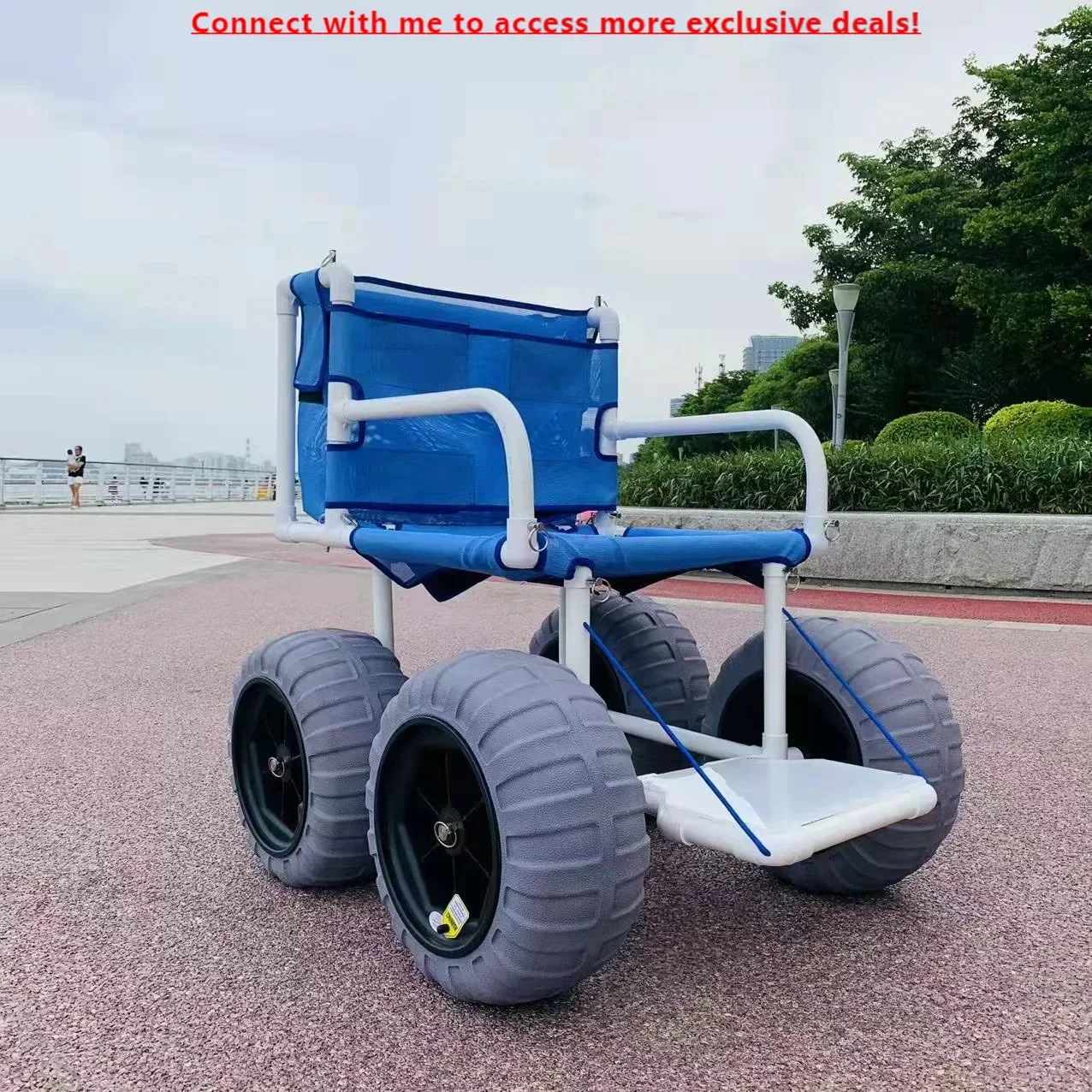 

Beach Wheelchair With 16 Inch Big Wheels PVC Foldable Sand Wheelchair Comfortable Disabled Light Weight Leisure Wheelchair