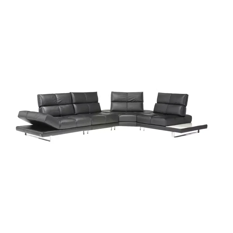 

Italian minimalist all-leather sofa cowhide wide sitting deep large apartment adjustable backrest sofa
