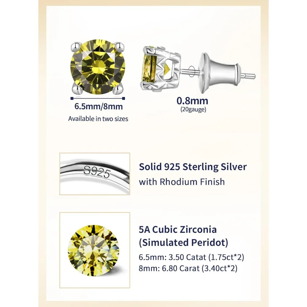 الفيروز الطبيعي و 5A مكعب زركونيا كبير جولة البريق حجر وأقراط، 925 الفضة الاسترليني هيبوالرجينيك للنساء