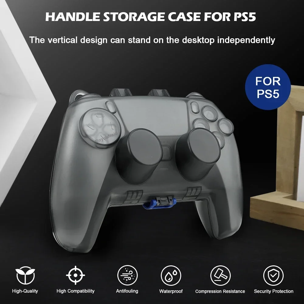 Transparent Clear Crystal Case Controller Protective Cover For PS5 Controller Handle Shell Box with Charging Port